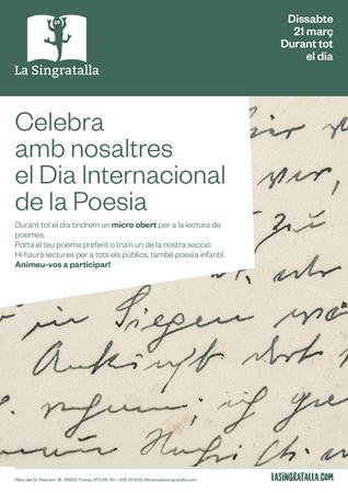 Dia Internacional de la Poesia. Micro obert a La Singratalla | Llibreria Online de Tremp
