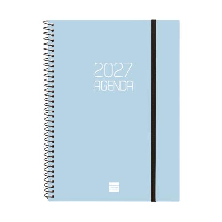 AGENDA ESPIRAL OPAQUE E10 2027 E10 BLAU CEL SETMANA VISTA HORITZONTAL | 8422952429265 | Llibreria Online de Tremp