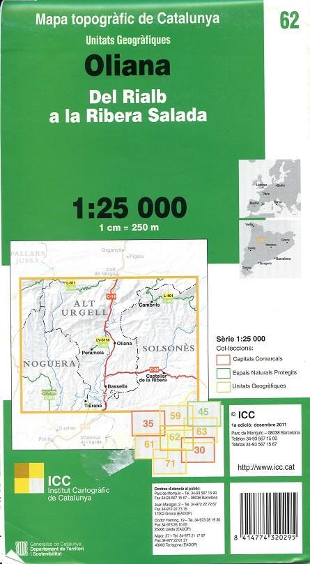 OLIANA NMAPA TOPOGRAFIC 1:25000 | 8414774320295 | Llibreria Online de Tremp