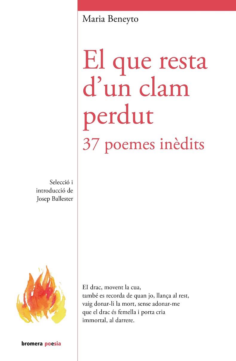 EL QUE RESTA D'UN CLAM PERDUT. 37 POEMES INÈDITS | 9788413588056 | MARIA BENEYTO | Llibreria Online de Tremp