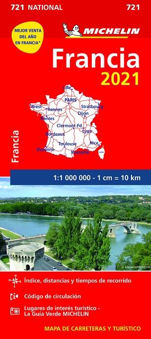 MAPA NATIONAL FRANCIA 2021 | 9782067249363 | VARIOS AUTORES | Llibreria Online de Tremp