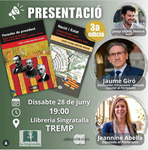 Presentació dels llibres “Paraules de president” i “Nació i Estat” de Josep Vicenç Mestre.  - 