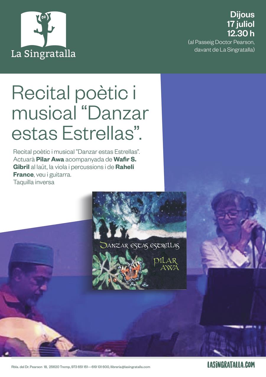 Recital poètic i musical “Danzar estas Estrellas” amb Pilar Awa i Wafir S. Gibril  - Llibreria Online de Tremp
