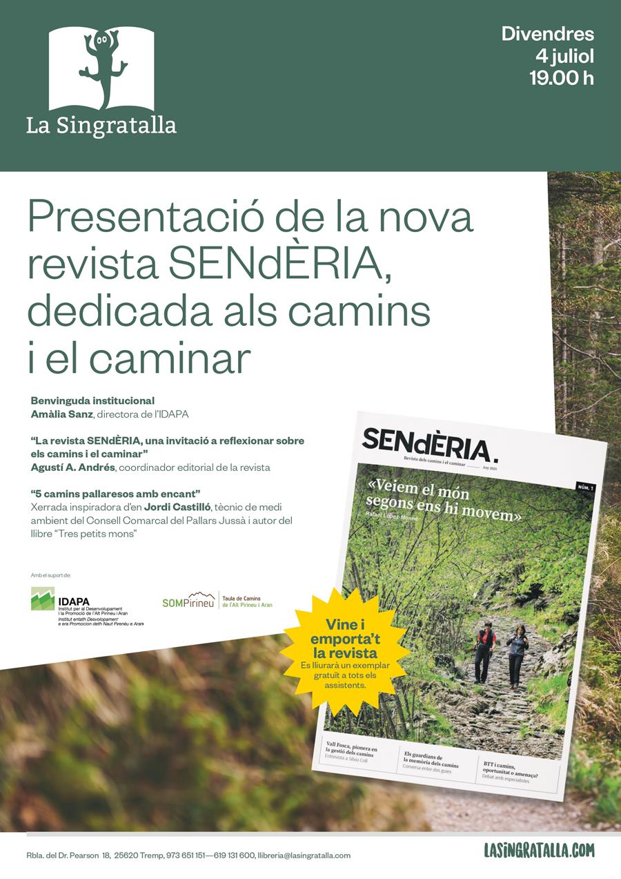 Presentació de la nova revista SENdÈRIA, dedicada als camins i el caminar - Llibreria Online de Tremp