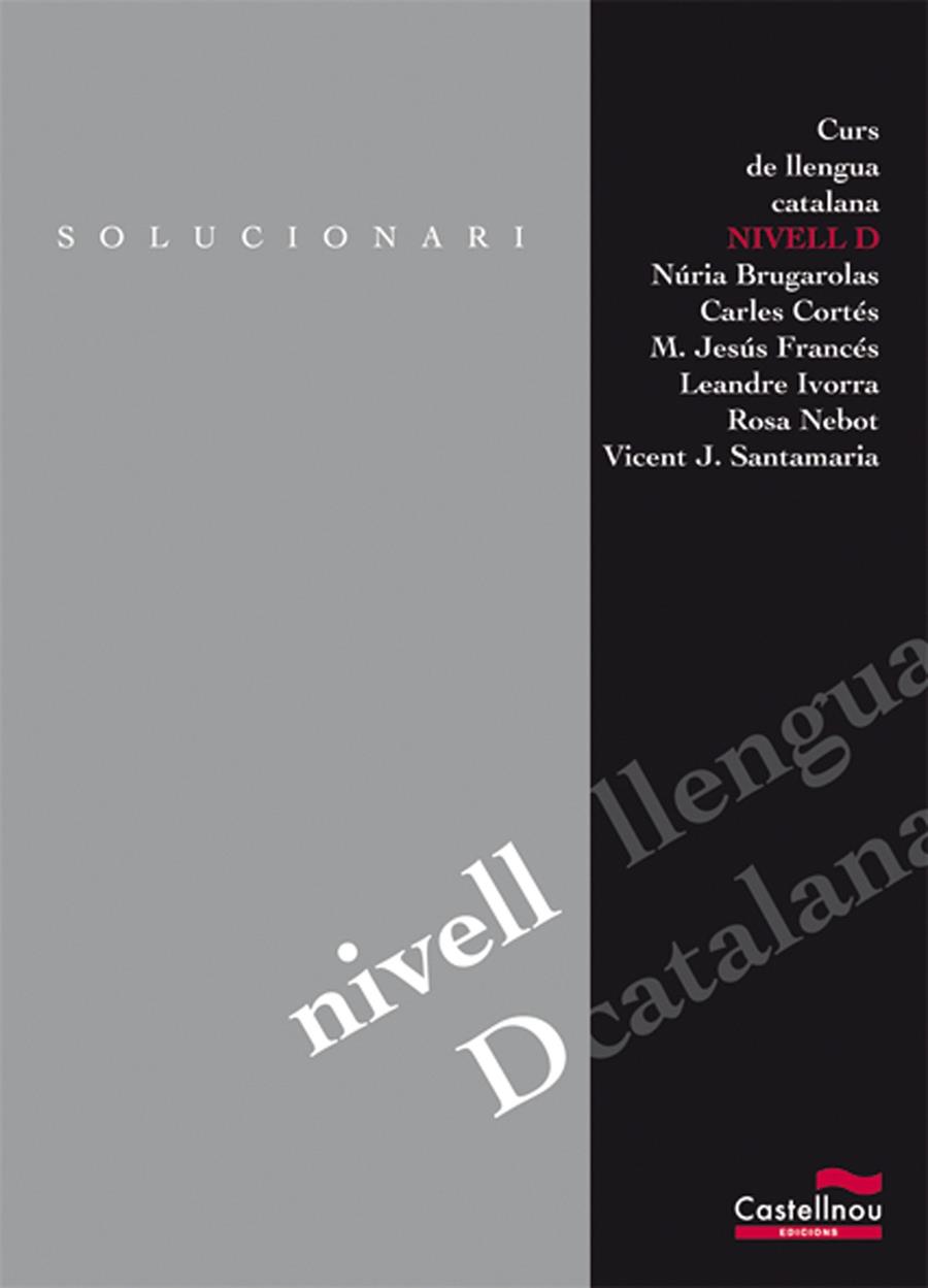 LLENGUA CATALANA NIVELL D SOLUCIONARI | 9788498043181 | BRUGAROLES, NURIA