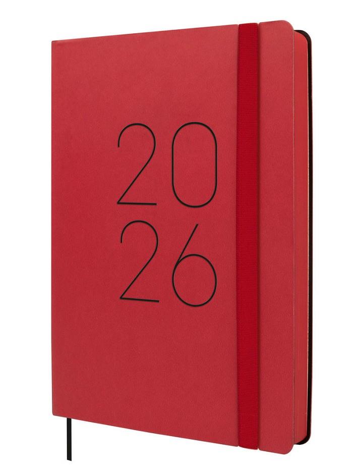 AGENDA ANUAL (2026) CATALÀ SETMANA VISTA FINOCAM LLISA ENQUADERNADA MEDIUM VERMELL | 8422952406044 | Llibreria Online de Tremp