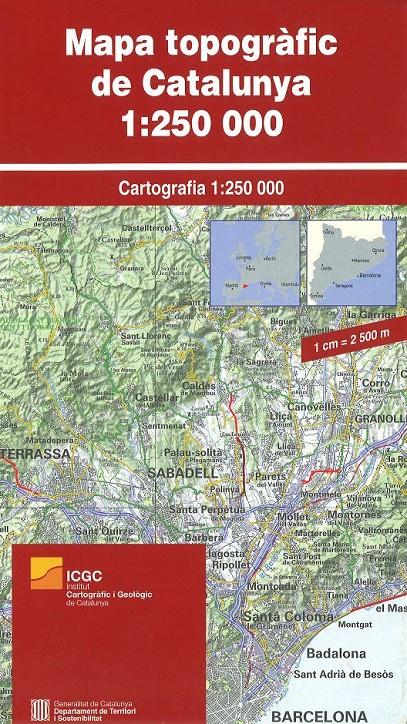 MAPA [PLEGAT] TOPOGRAFIC DE CATALUNYA 1:250.000 -I | 9788439393726