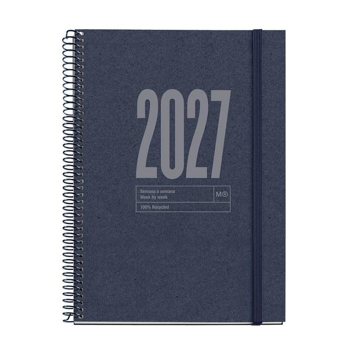 AGENDA 2027 ESPIRAL PLUS SETMANA VISTA HORITZONTAL BLAU L | 8422593348154 | Llibreria Online de Tremp