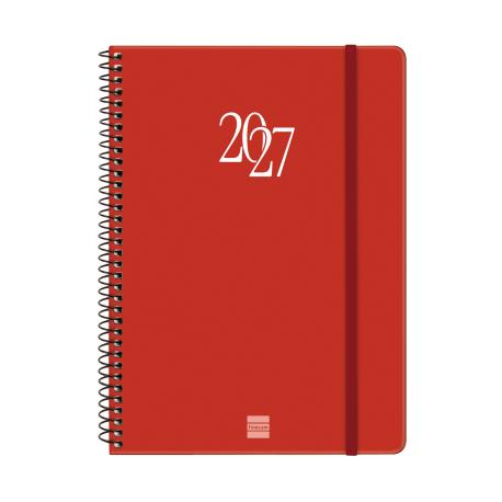 AGENDA ESPIRAL MY 2027 VERMELL SETMANA VISTA HORITZONTAL | 8422952426158 | Llibreria Online de Tremp