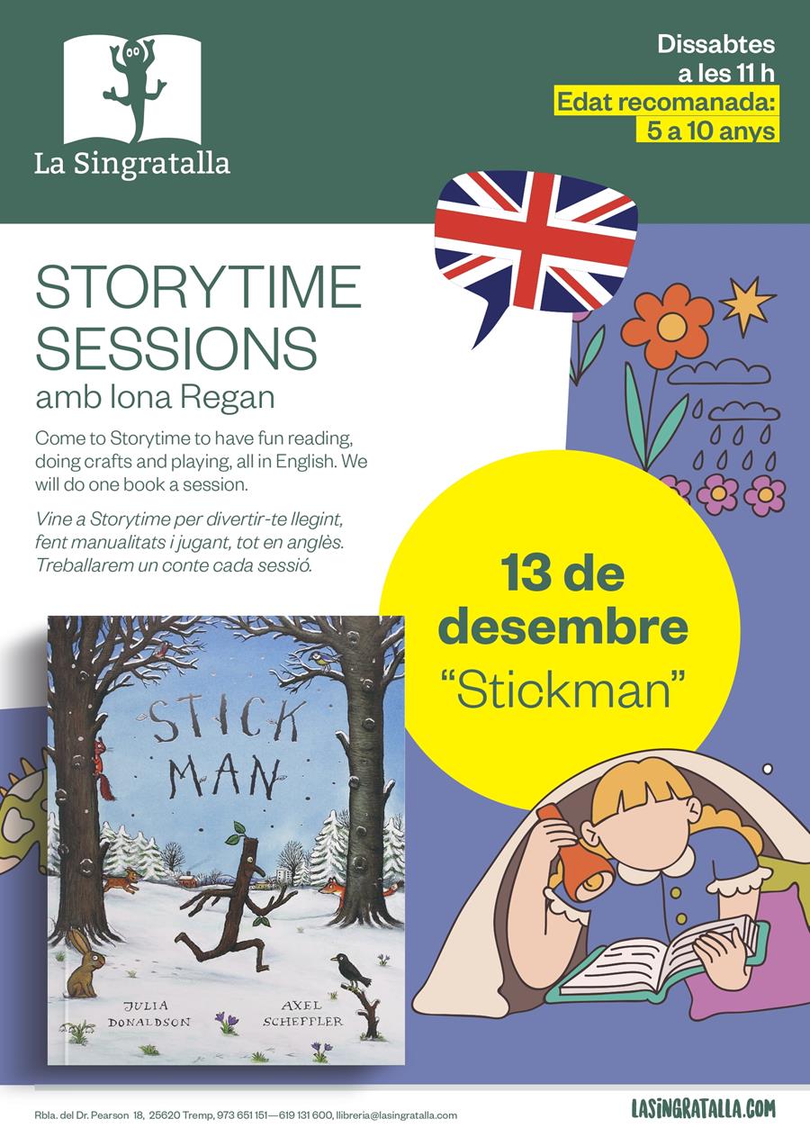 STORYTIME amb IONA REGANY "STICKMAN" - Llibreria Online de Tremp