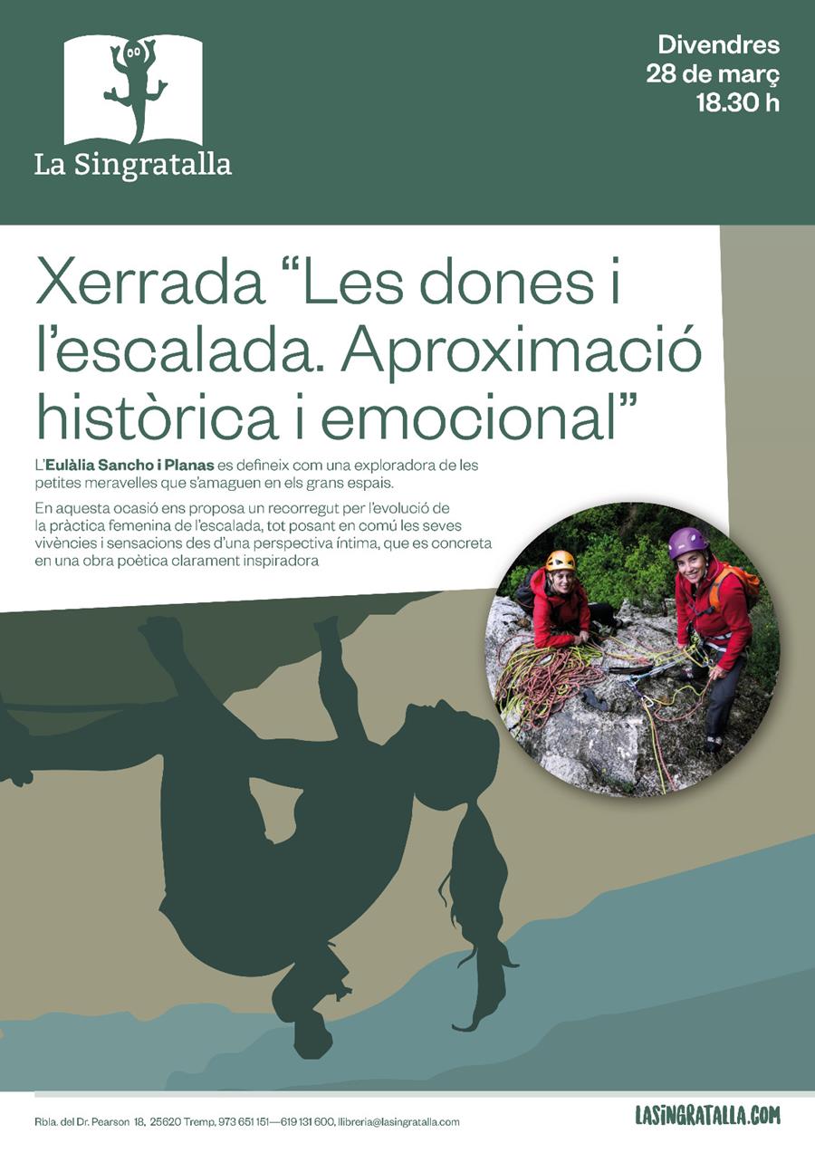 Xerrada "LES DONES I L'ESCALADA. APROXIMACIÓ HISTÒRICA I EMOCIONAL" a càrrer d'Eulàlia Sancho i Planas - Llibreria Online de Tremp