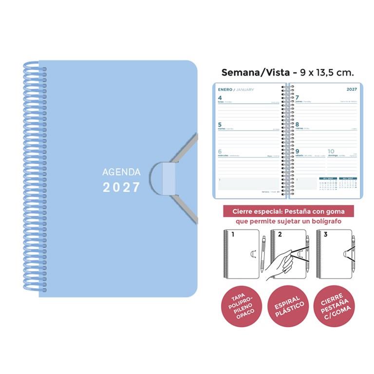 AGENDA 2027 MINI BLAU PASTEL SETMANA VISTA | 8412885261025 | Llibreria Online de Tremp