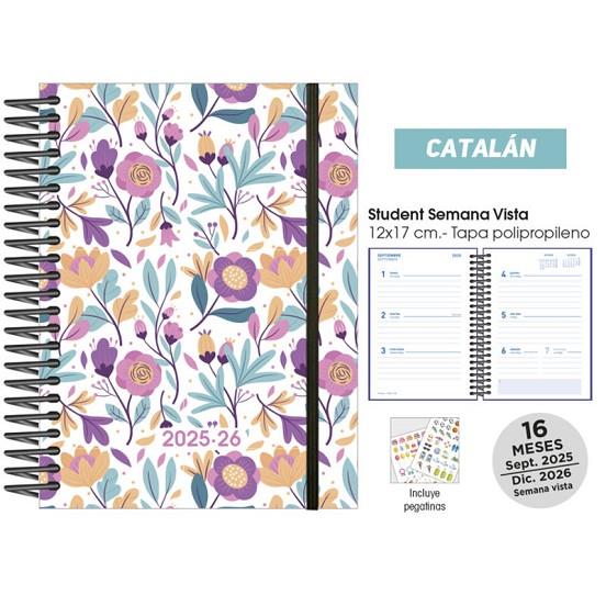 AGENDA ESCOLAR 25/26 CAT. POLIP. PURPLE FLOWERS | 8412885249399