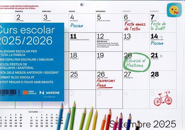 CALENDARI ESCOLAR PER A TOTA LA FAMÍLIA 2025-2026 | 9781901175141