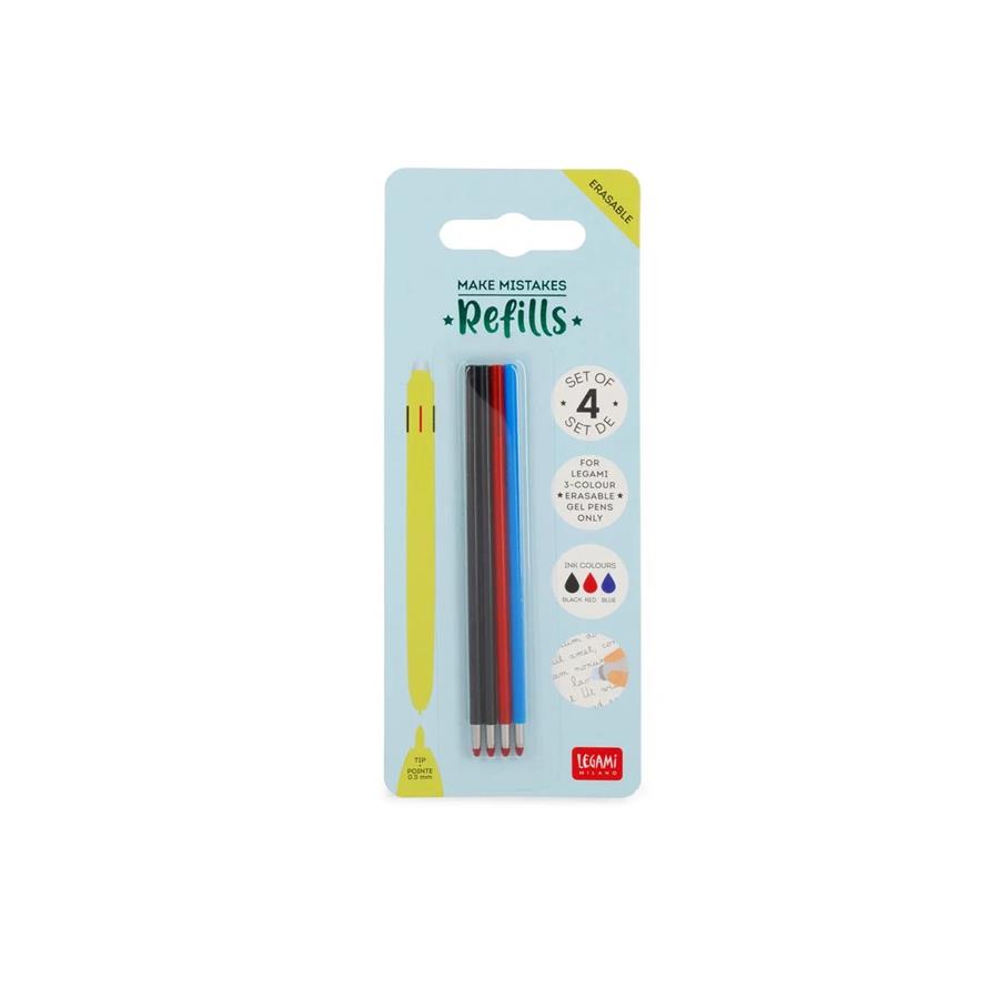 CONJUNT 4 RECANVIS PER BOLÍGRAF GEL ESBORRABLE 3 COLORS | 8053610785982 | Llibreria Online de Tremp