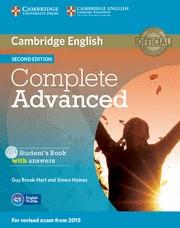 COMPLETE ADVANCED STUDENT'S BOOK PACK (STUDENT'S BOOK WITH ANSWERS WITH CD-ROM A | 9781107688230 | BROOK-HART, GUY/HAINES, SIMON | Llibreria Online de Tremp
