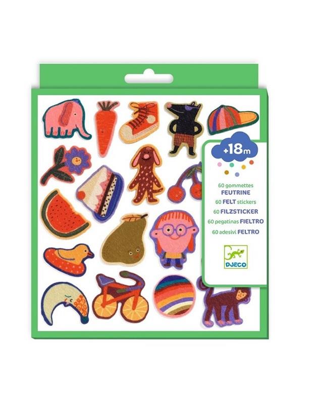 DJECO – PEGATINES DE FELTRE ELS DIVERTITS (60 UNITATS) | 3070900009516 | Llibreria Online de Tremp