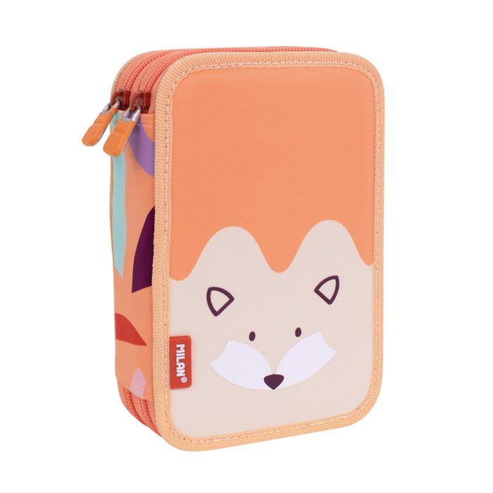 ESTOIG ESCOLAR DE DOS PISOS AMB CONTINGUT – SÈRIE ESPECIAL FUN ANIMALS TARONJA | 8411574101581