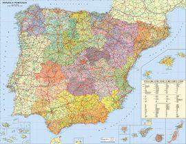 MAPA DE ESPAÑA Y PORTUGAL (MURAL) | 9788496850675