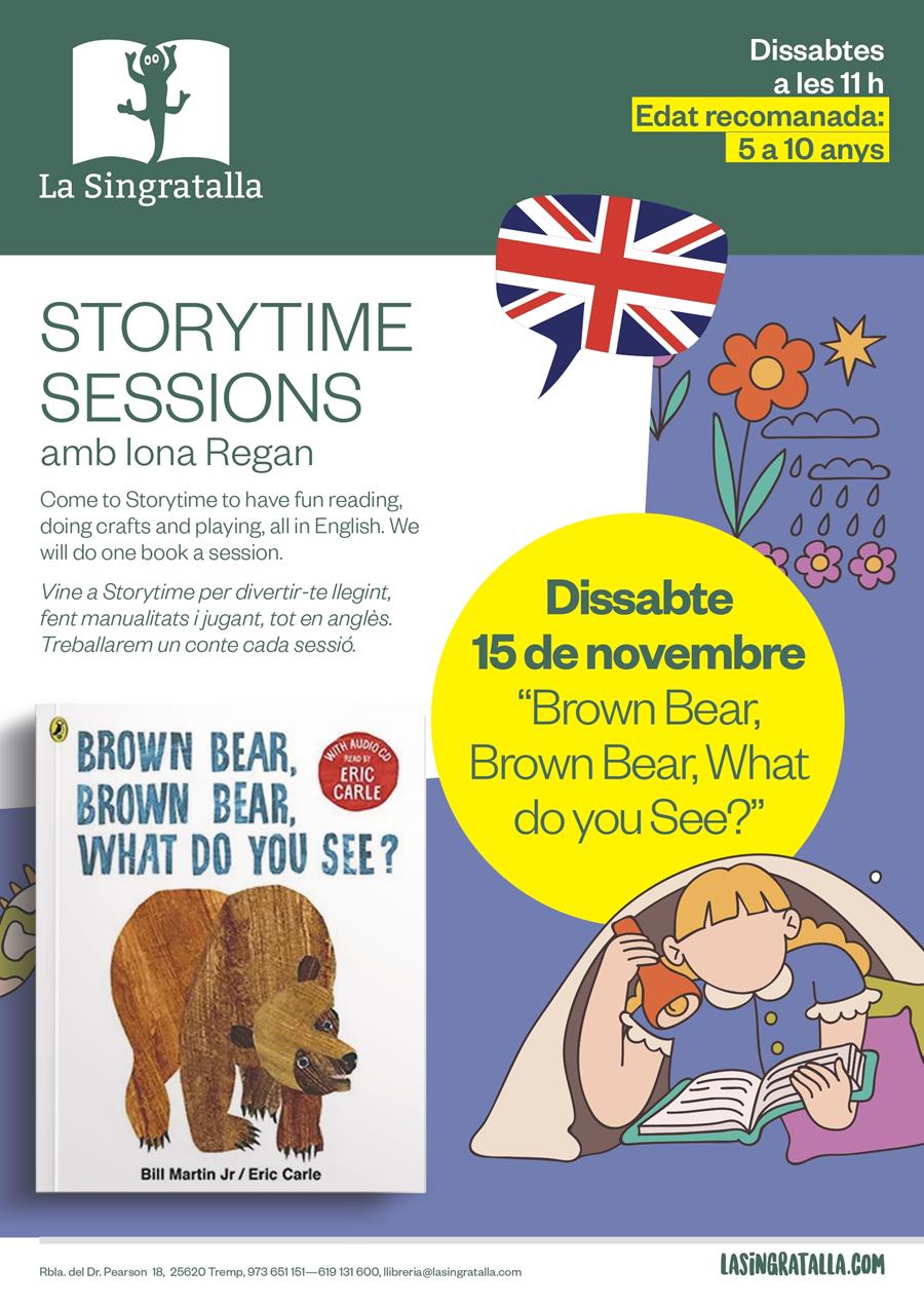 Storytime amb Iona Regan. Brown Bear Brown Bear What do you See? - Llibreria Online de Tremp