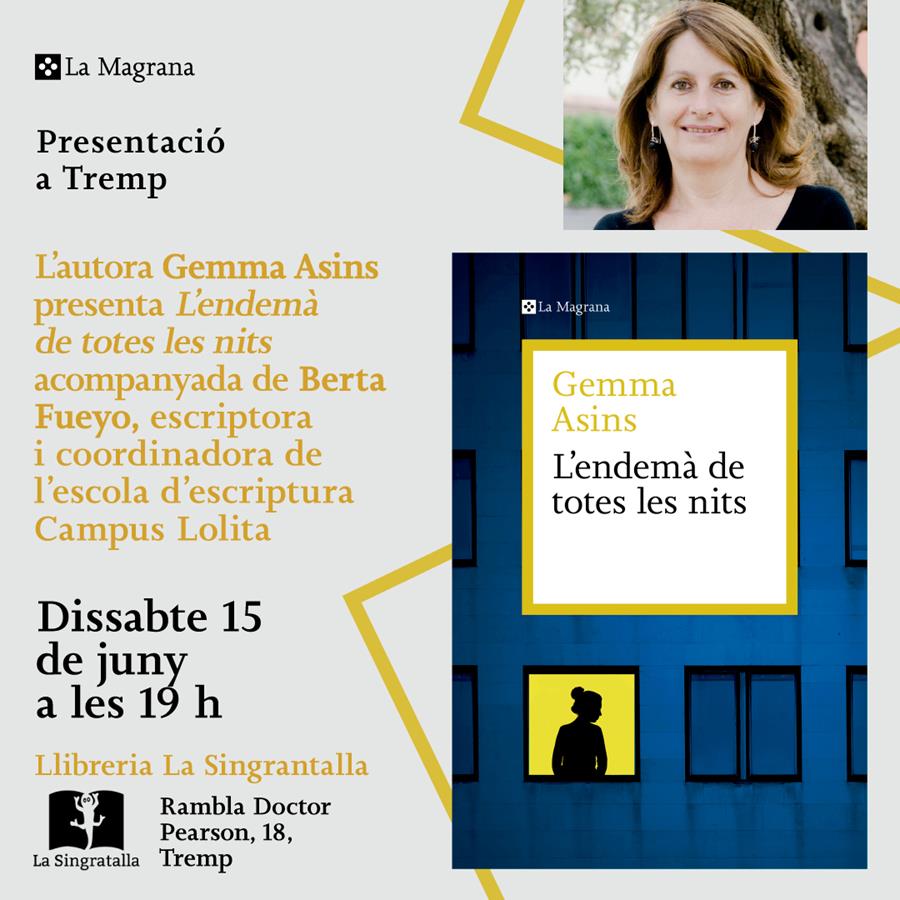 "L'ENDEMÀ DE TOTES LES NITS" de GEMMA ASINS - Llibreria Online de Tremp