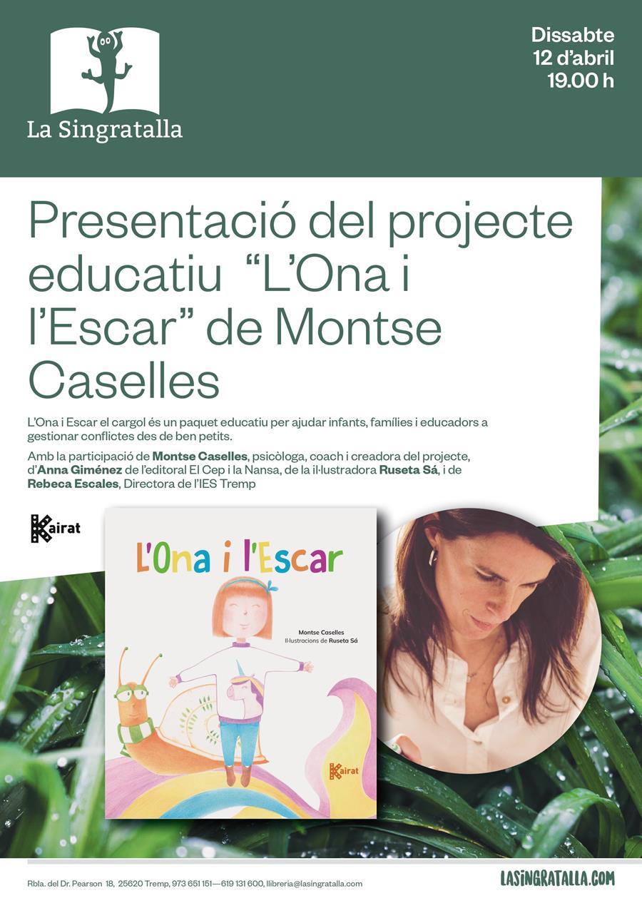 Presentació del projecte educatiu "L'Ona i l'Escar" de Montse Caselles - Llibreria Online de Tremp