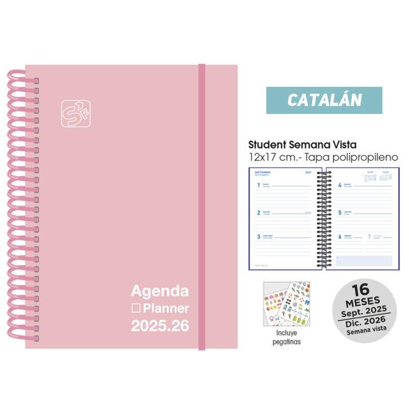 AGENDA ESCOLAR 25/26 CAT. POLIP. ROSA PASTEL | 8412885249467