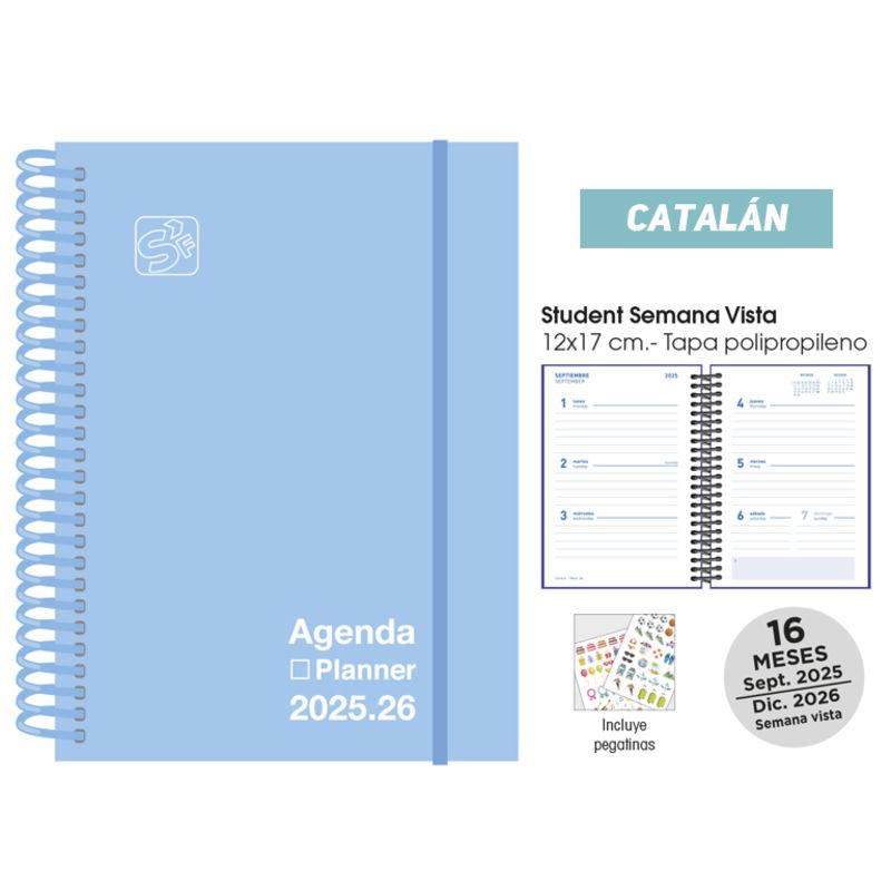 AGENDA ESCOLAR 25/26 CAT. POLI. BLAU PASTEL | 8412885249450 | Llibreria Online de Tremp