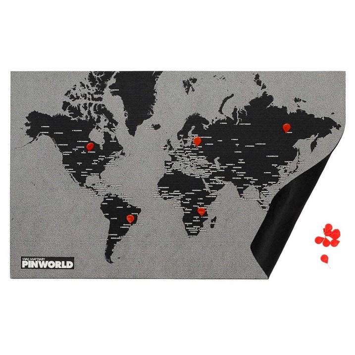 PIN WORLD MINI BLACK WALL MAP DIARY | 8033020511081