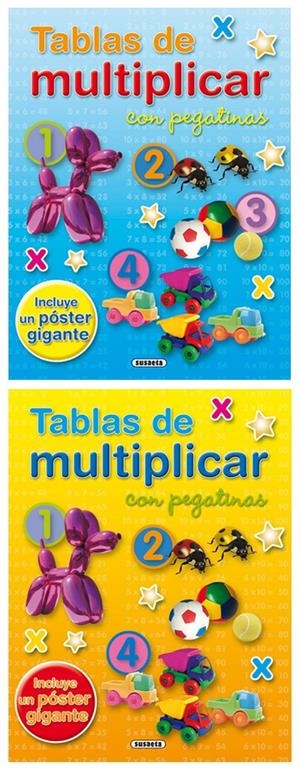 TABLAS DE MULTIPLICAR CON PEGATINAS (2 TÍTULOS) | 9788467711547 | SUSAETA, EQUIPO