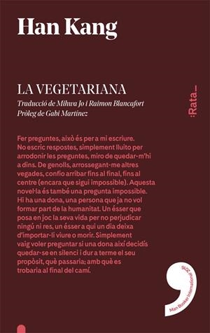LA VEGETARIANA | 9788416738120 | HAN KANG | Llibreria Online de Tremp