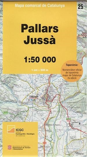 ICC50 - PALLARS JUSSÀ MAPA COMARCAL | 9788439396697 | Llibreria Online de Tremp