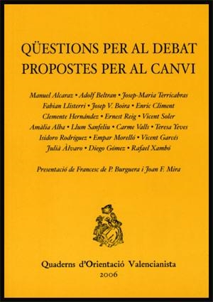 QÜESTIONS PER AL DEBAT PROPOSTES PER AL CANVI | 9788437066066 | VARIOS AUTORES