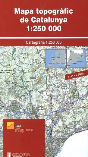MAPA TOPOGRÀFIC DE CATALUNYA 1:250 000 | 9788439398714 | Llibreria Online de Tremp
