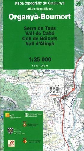 MAPA TOPOGRÀFIC DE CATALUNYA 1:25 000. ORGANYÀ-BOUMORT | 9788439399681 | INSTITUT CARTOGRÀFIC I GEOLÒGIC DE CATALUNYA | Llibreria Online de Tremp