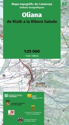 MAPA TOPOGRÀFIC DE CATALUNYA 1:25 000. UNITATS GEOGRÀFIQUES. 62- OLIANA (DEL RIA | 9788418199974 | Llibreria Online de Tremp