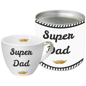 TAZA SUPER DAD GOLD MOUSTACHE + LATA REGALO | 4021766227629