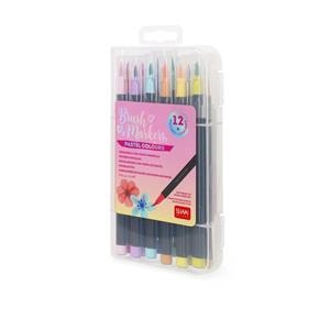 SET DE 12 RETOLADORS AMB PUNTA DE PINZELL - BRUSH MARKERS | 8052694010423