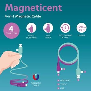 CABLE MAGNÈTIC DE CÀRREGA I SINCRONITZACIÓ 4 EN 1 - MAGNETICENT AURA | 8052694040246 | Llibreria Online de Tremp