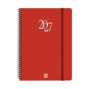 AGENDA ESPIRAL MY 2027 VERMELL SETMANA VISTA HORITZONTAL | 8422952426158 | Llibreria Online de Tremp