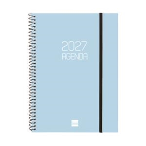 AGENDA ESPIRAL OPAQUE E10 2027 E10 BLAU CEL SETMANA VISTA HORITZONTAL | 8422952429265 | Llibreria Online de Tremp