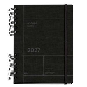 AGENDA ESPIRAL WIRE-O 2027 SETMANA VISTA HORITZONTAL NEGRE_CAST | 8422593346402 | Llibreria Online de Tremp
