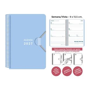 AGENDA 2027 MINI BLAU PASTEL SETMANA VISTA | 8412885261025 | Llibreria Online de Tremp