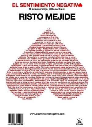 SENTIMIENTO NEGATIVO, EL | 9788467032284 | MEJIDE, RISTO | Llibreria Online de Tremp