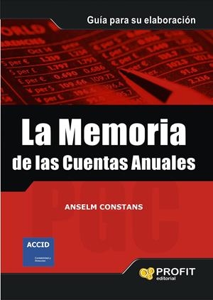 LA MEMORIA DE LAS CUENTAS ANUALES | 9788496998179 | ANSELM CONSTANS GARGANTA