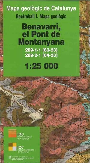MAPA GEOLOGIC BENAVARRI PONT DE MONTANYANA 1:25000 | 8414774500536 | Llibreria Online de Tremp